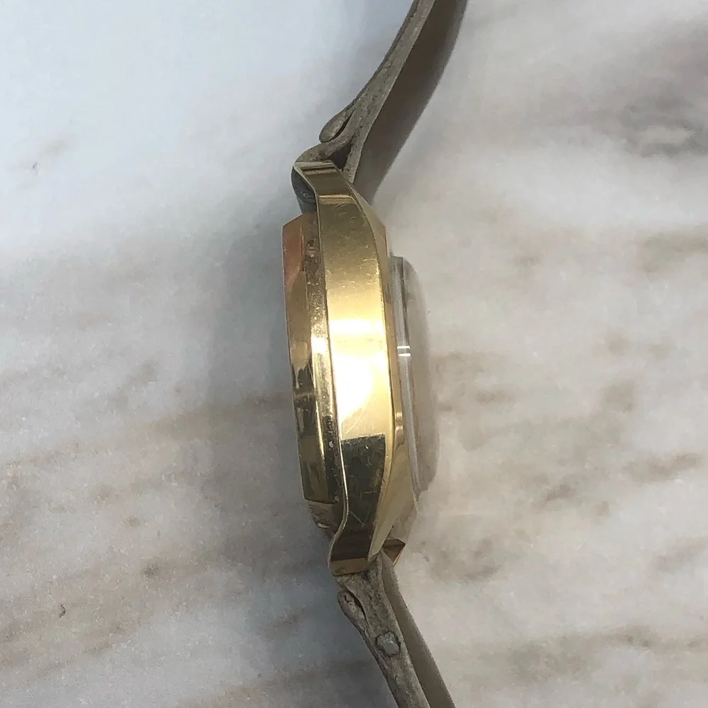 Vintage Bulova Silver face Gold Plated Watch CA1974*NOT TESTED** SEE DESCRIPTION